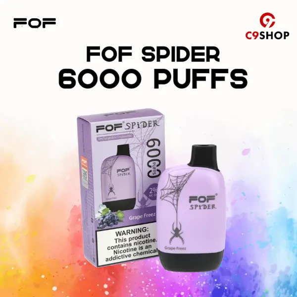 fof spider 6000 puff grape freez